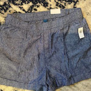 Old Navy High Waisted Linen Blend Chambray Shorts 3.5 inch length